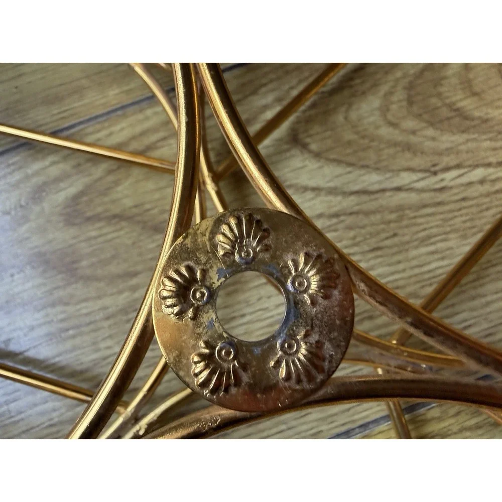 Authentic Vintage 1960s Hollywood Regency Gold Ormolu 3 Ring Caddy Display Stand